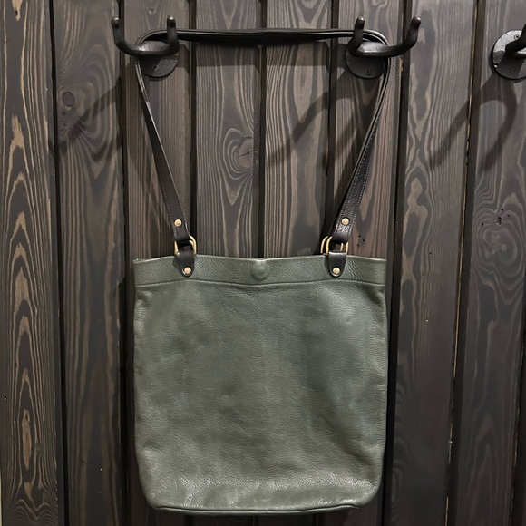 REAL LEATHER Vintage Forest Green Soft Artisan Bag - Picture 3 of 7